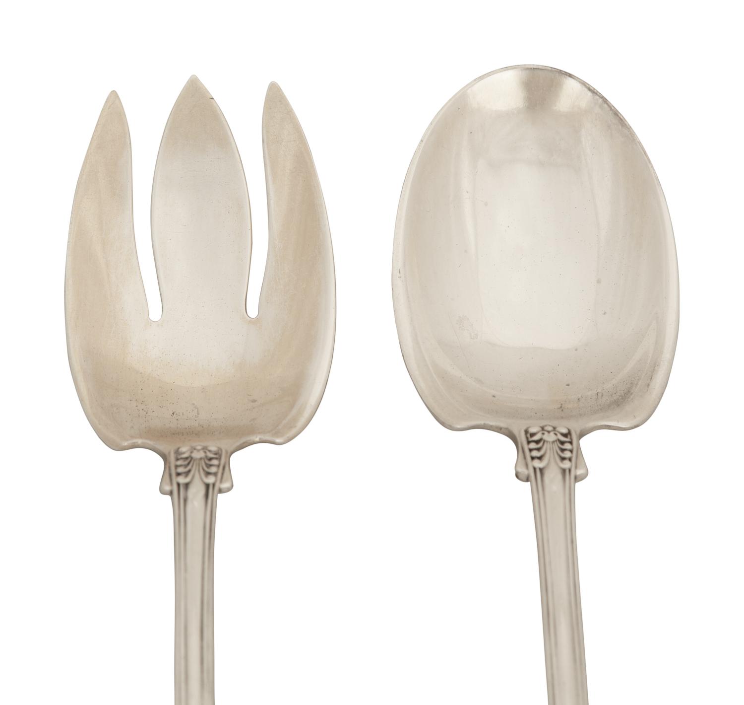 A Tiffany and Co. English King Silver Salad Set