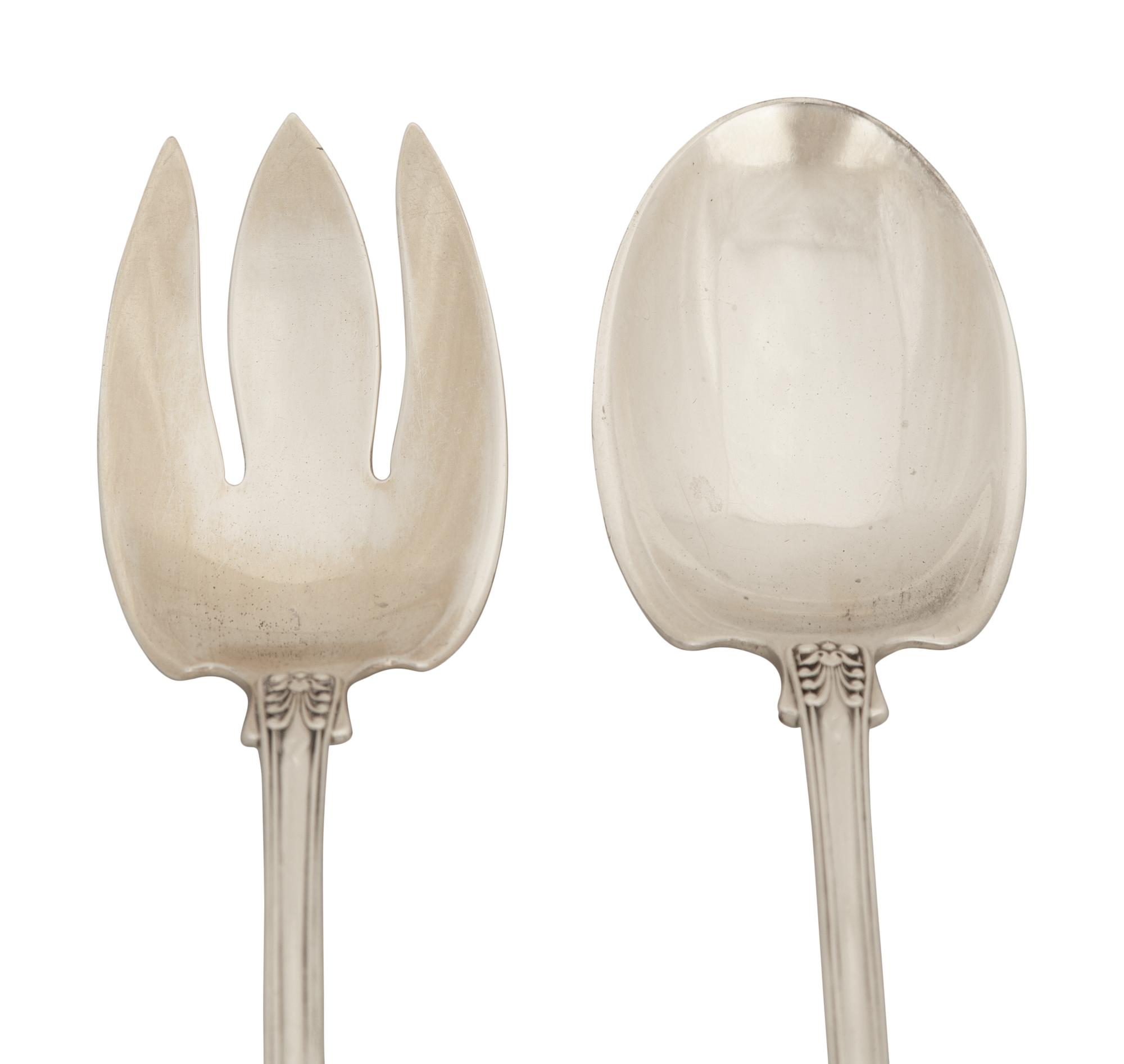 A Tiffany and Co. English King Silver Salad Set