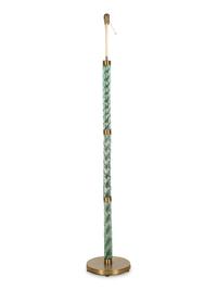 A Venetian Glass Rope-Twist Floor Lamp with Brass Base