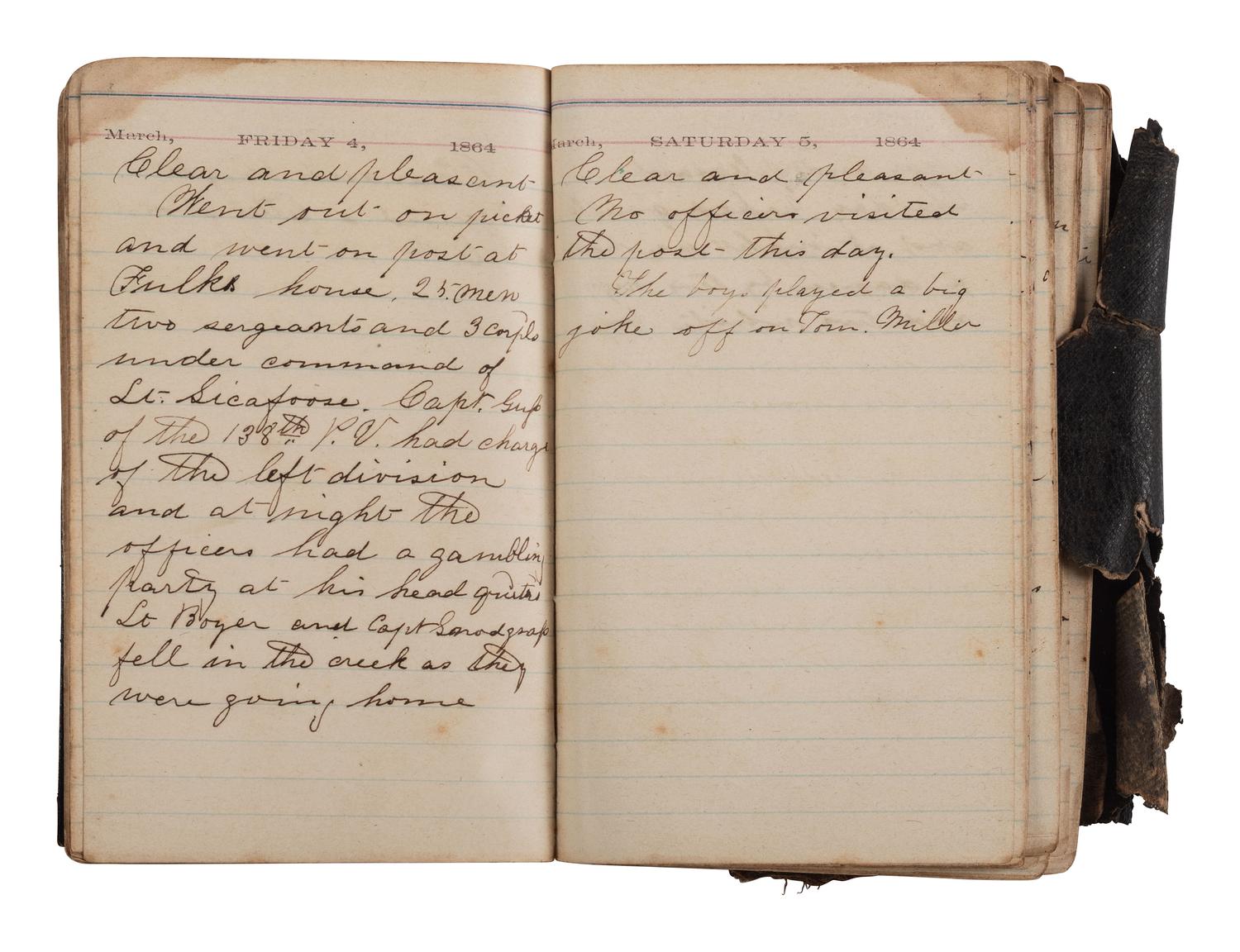 [CIVIL WAR]. War-date diaries, photography, and other ephemera associated with Sergeant Joseph H. Grant, Co. A, 110th Ohio Volunteer Infantry.