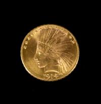 A United States 1914-D Indian Head $10 Gold Coin