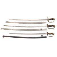 Lot of Three Japanese Army Type 19 Kyu Gunto
