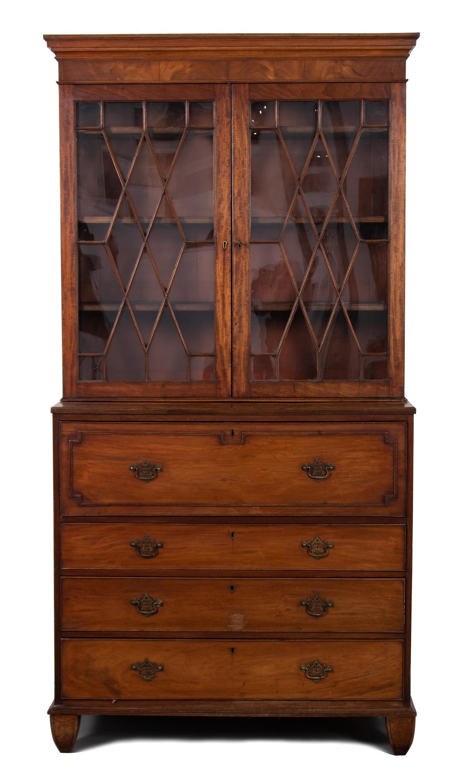 A George III Mahogany Secretary Bookcase