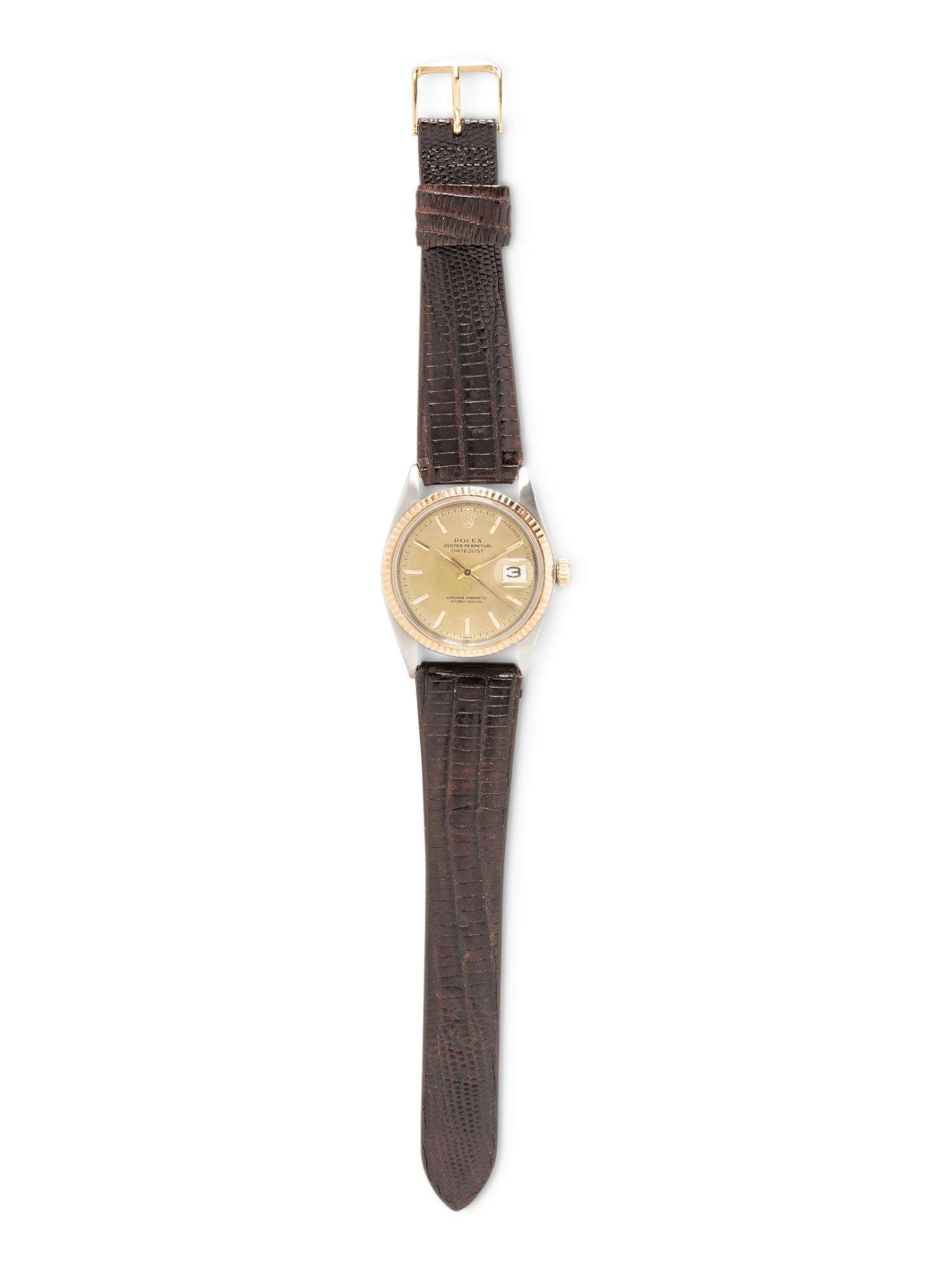 ROLEX, REF. 1601 STAINLESS STEEL AND YELLOW GOLD 'OYSTER PERPETUAL DATEJUST' WATCH