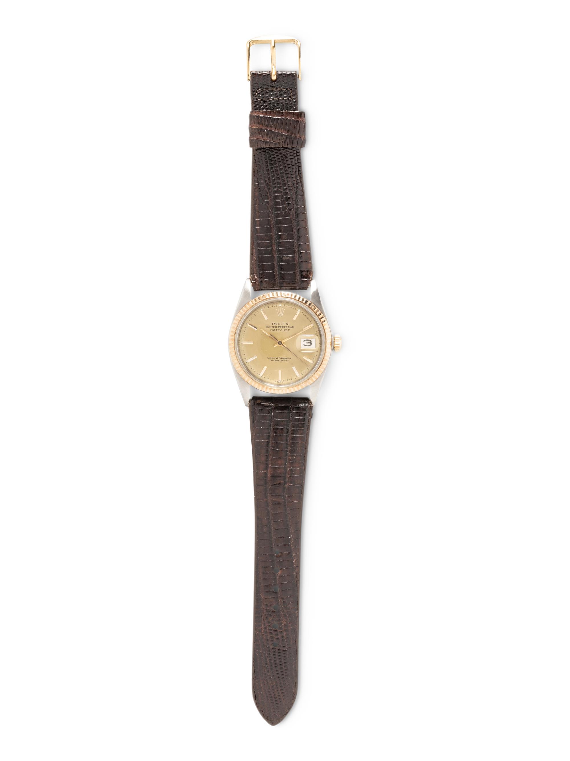 ROLEX, REF. 1601 STAINLESS STEEL AND YELLOW GOLD 'OYSTER PERPETUAL DATEJUST' WATCH