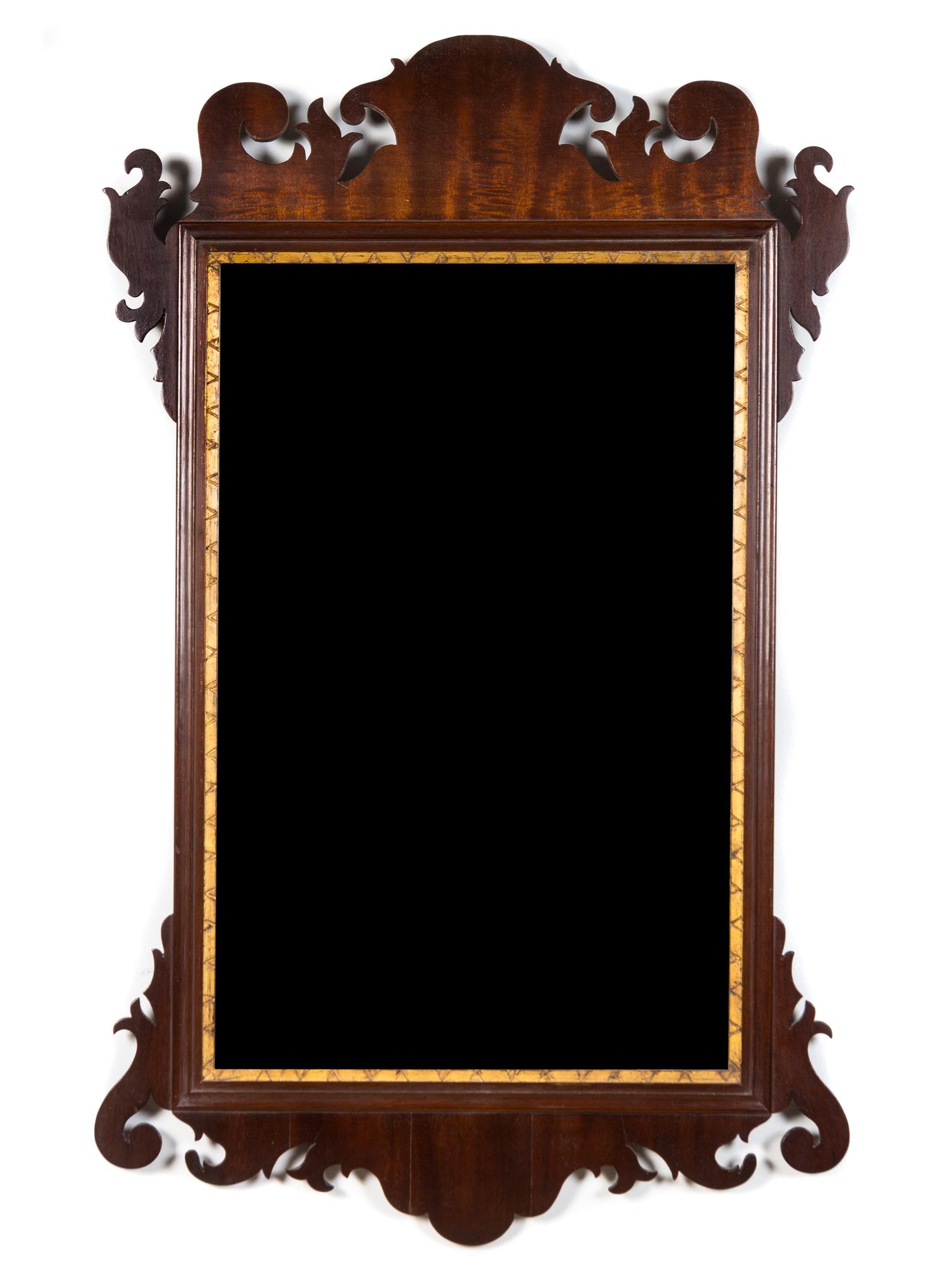 An American George III Style Parcel Gilt Mahogany Mirror 36 x 22 inches.