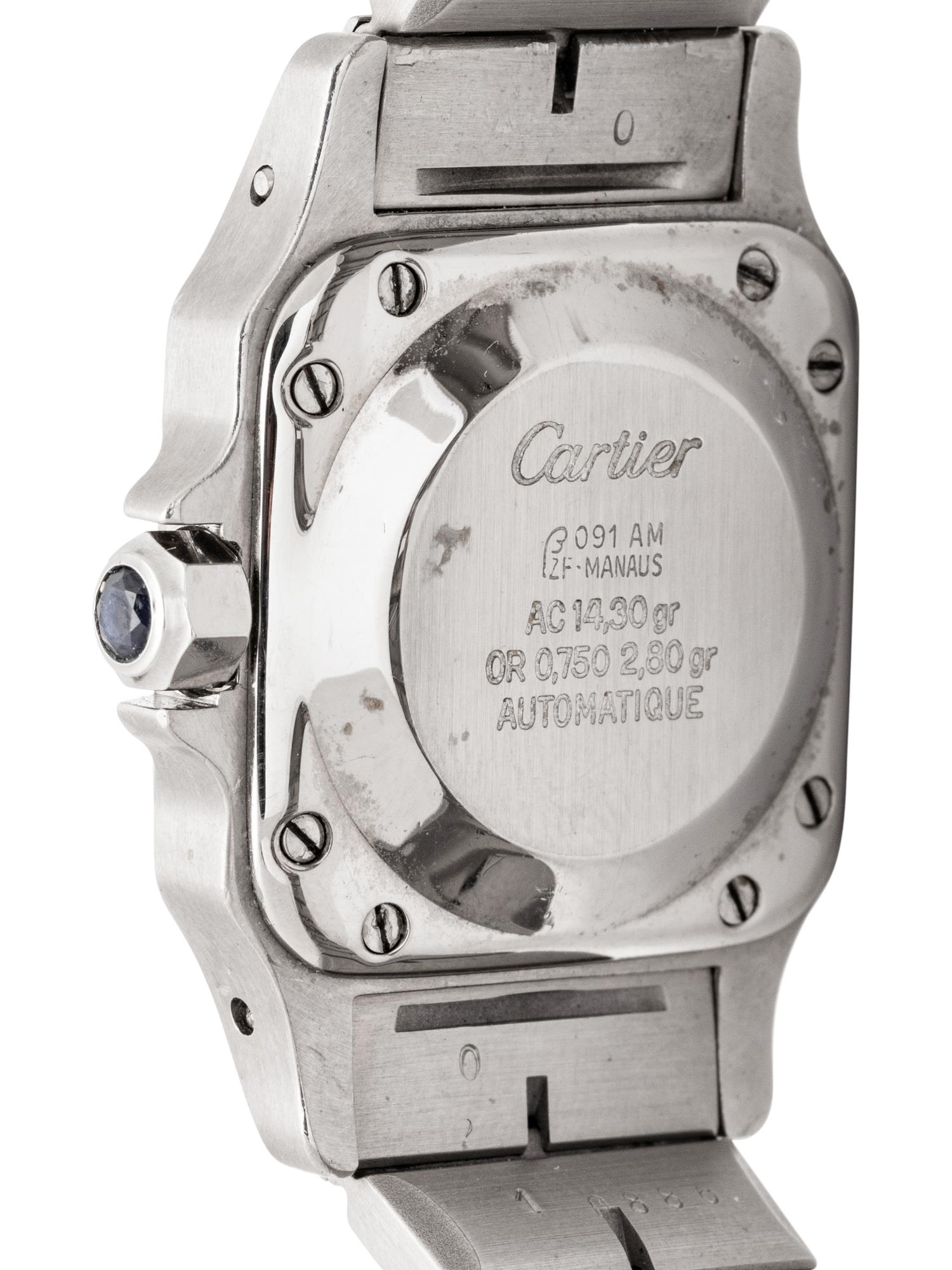 CARTIER, STAINLESS STEEL AND 18K YELLOW GOLD 'SANTOS' WATCH