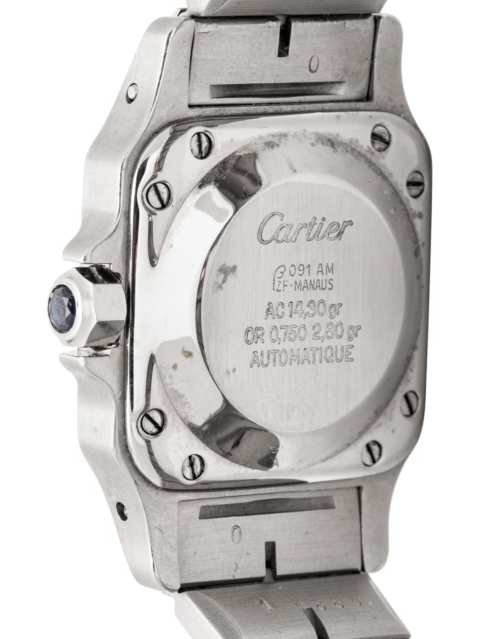 CARTIER, STAINLESS STEEL AND 18K YELLOW GOLD 'SANTOS' WATCH