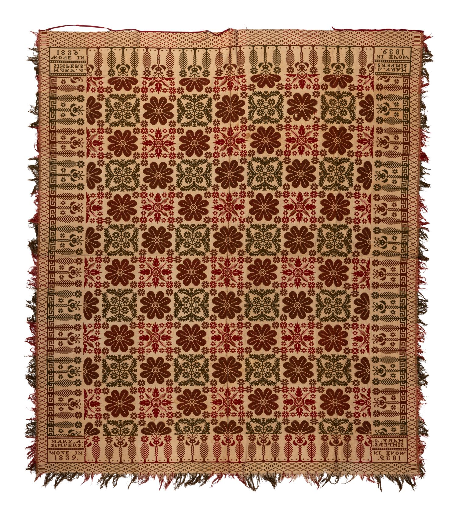 A Signed Woven Coverlet