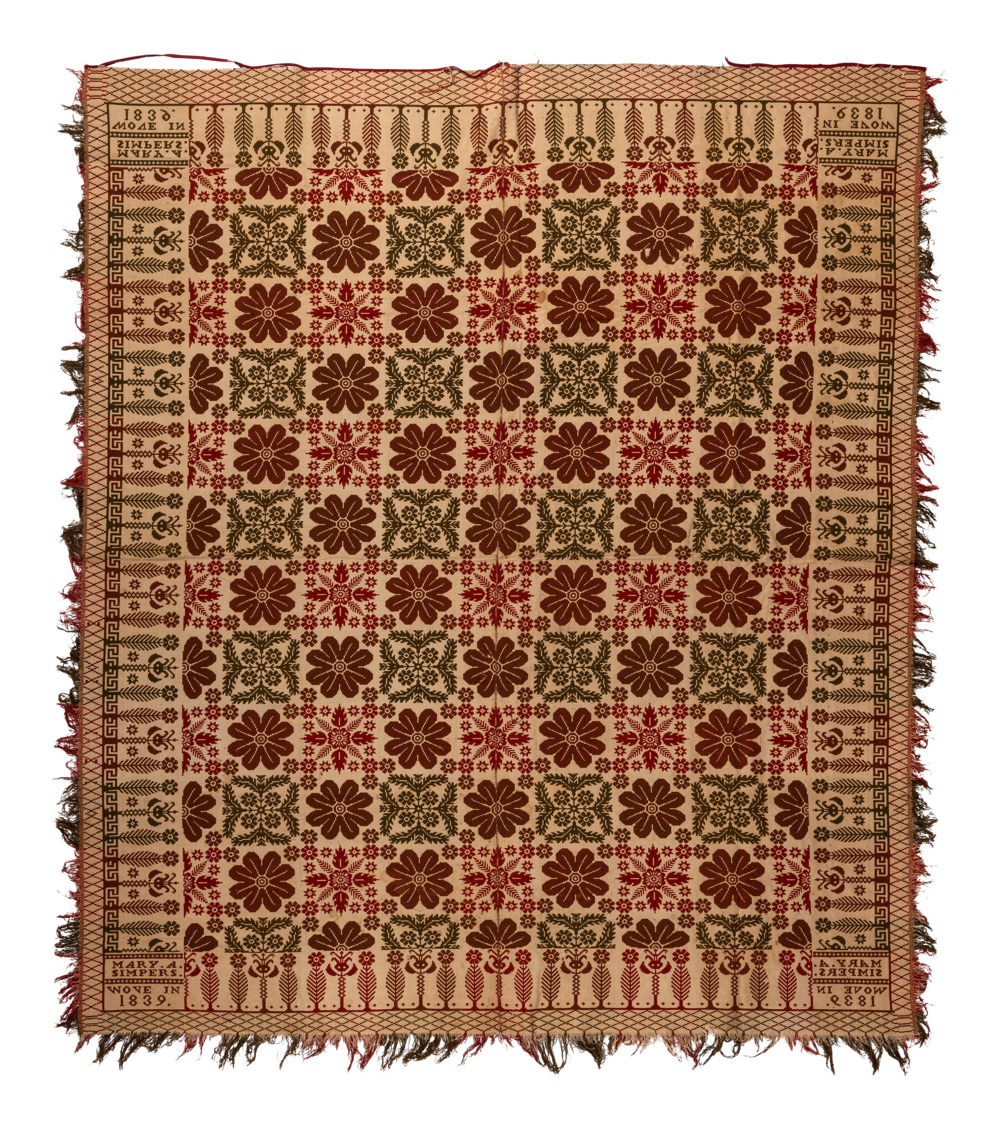 A Signed Woven Coverlet