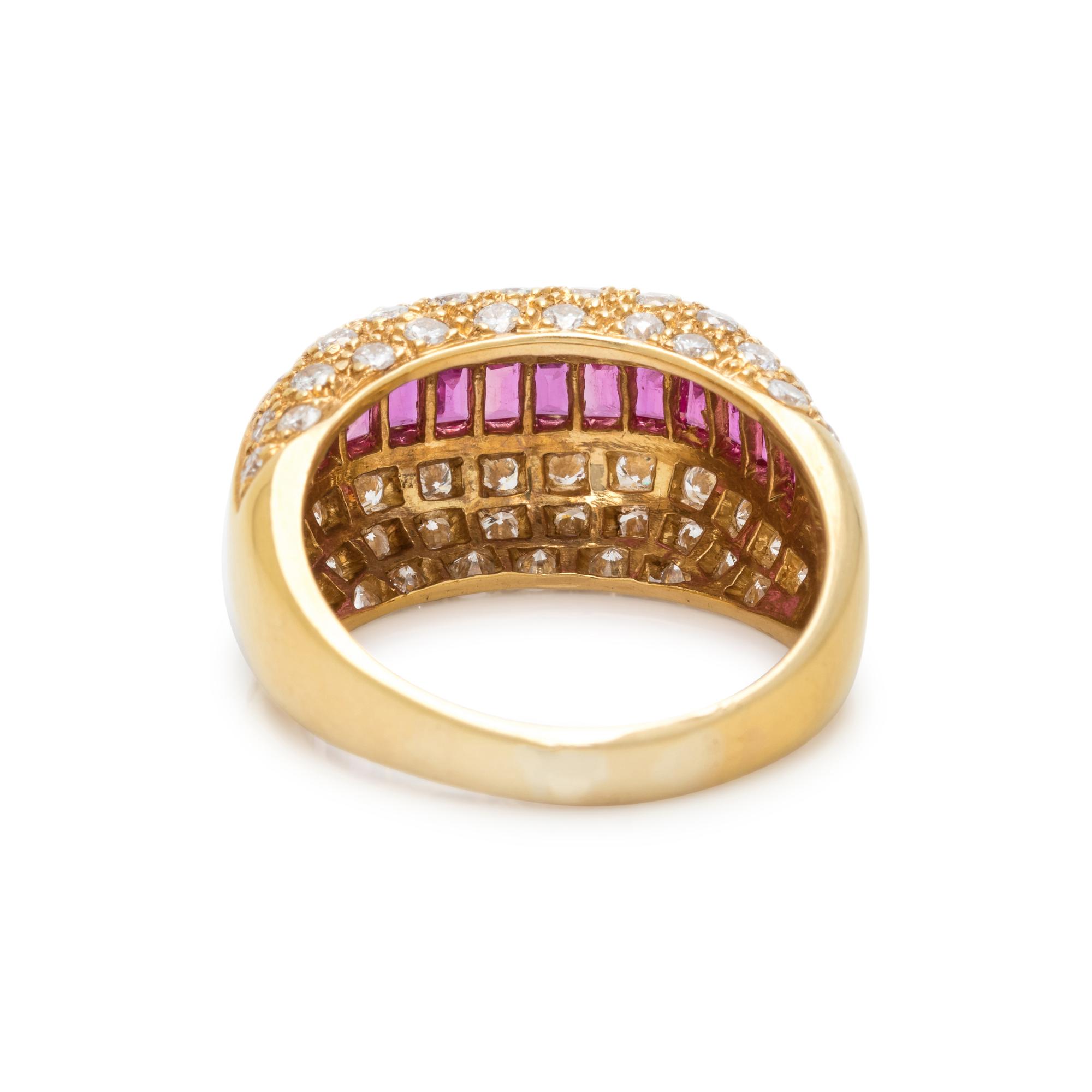 SYNTHETIC RUBY AND DIAMOND RING
