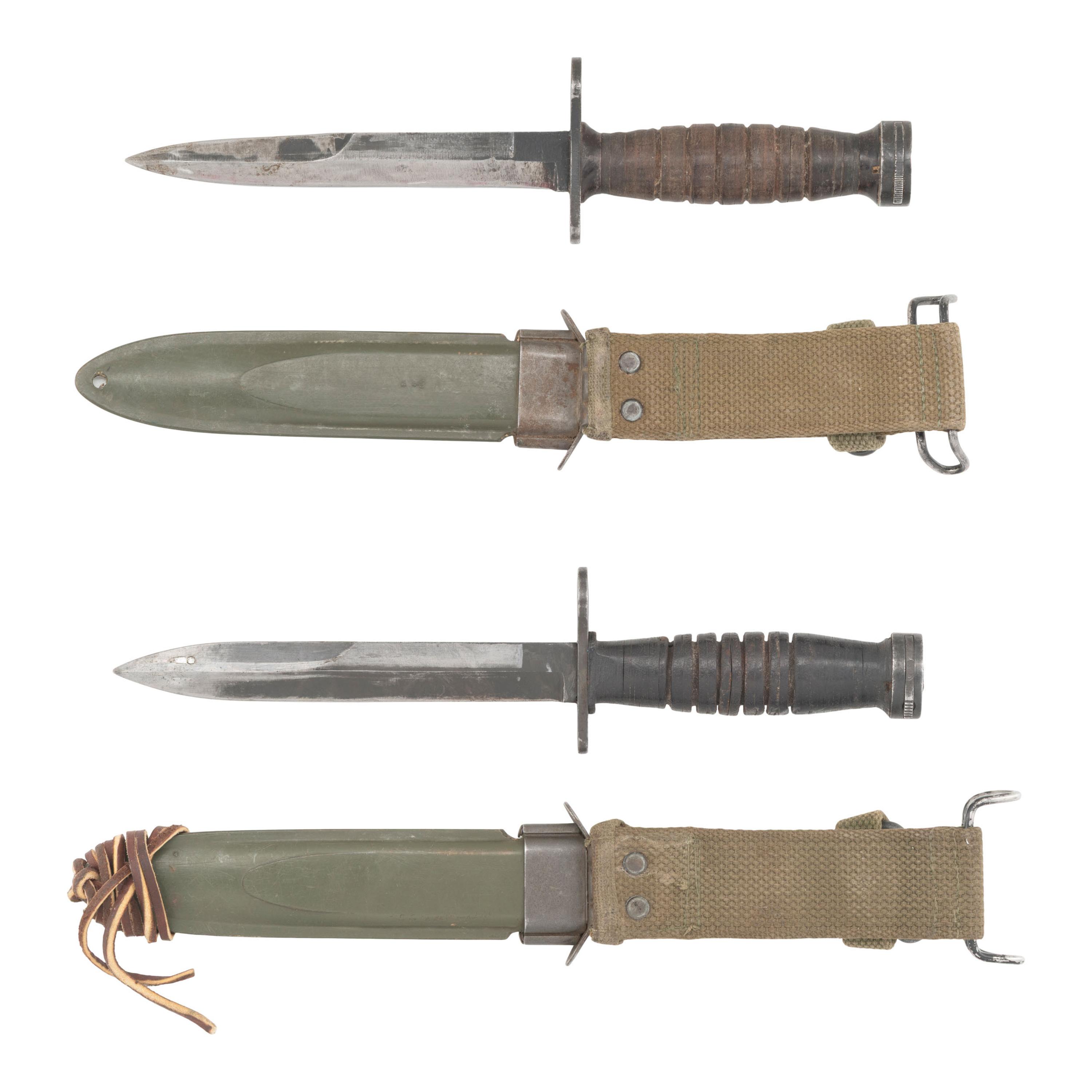 Two US M4 Bayonets with Scabbard