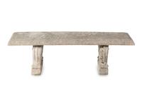 A Cast Stone Garden Bench