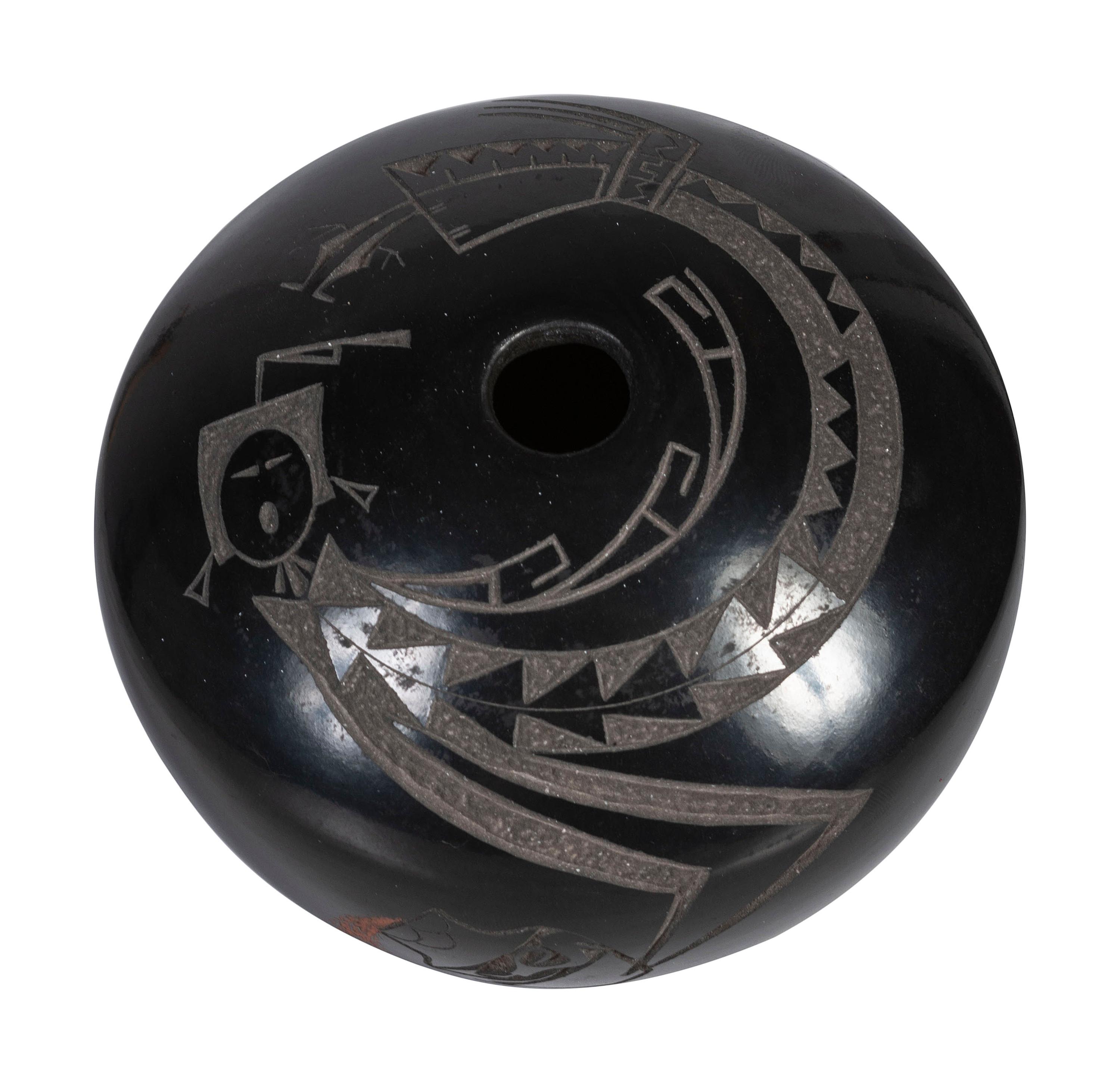 Blackware Pottery Jar, with Yei