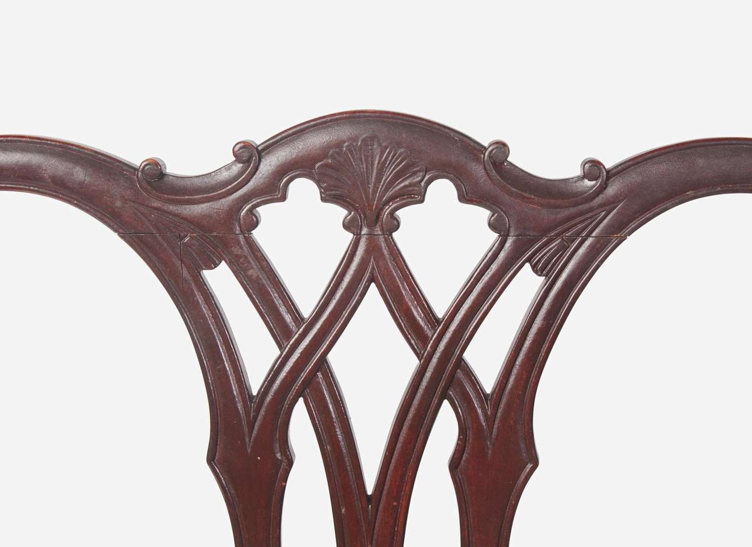 A Centennial Chippendale carved mahogany armchair, late 19th century
