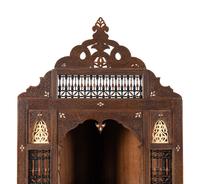 A Pair of Syrian Mother-of-Pearl Inlaid Corner Cabinets