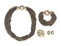 FOUR PIECES OF SILVER JEWELRY