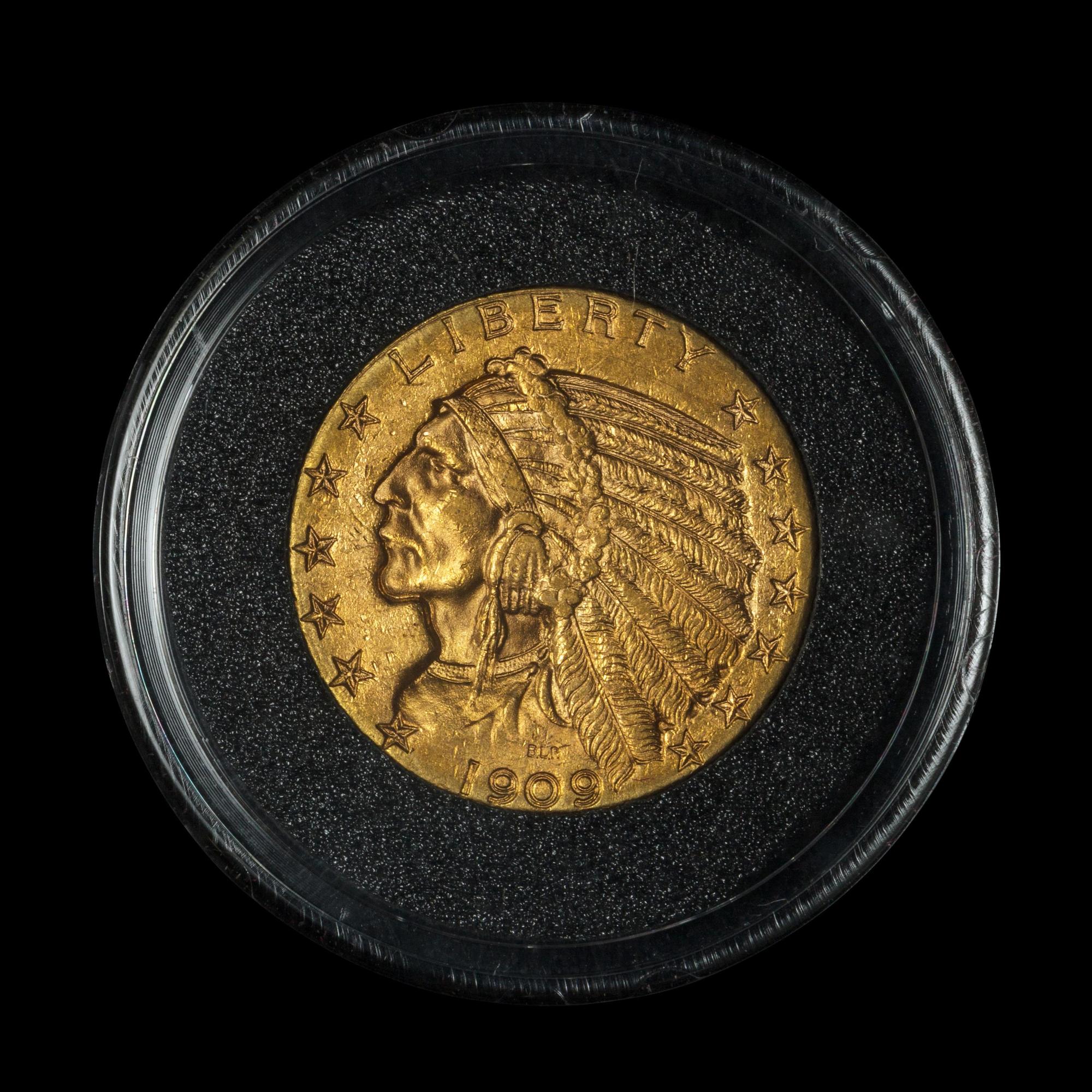 A 1909-D Indian Head $5 Gold Coin