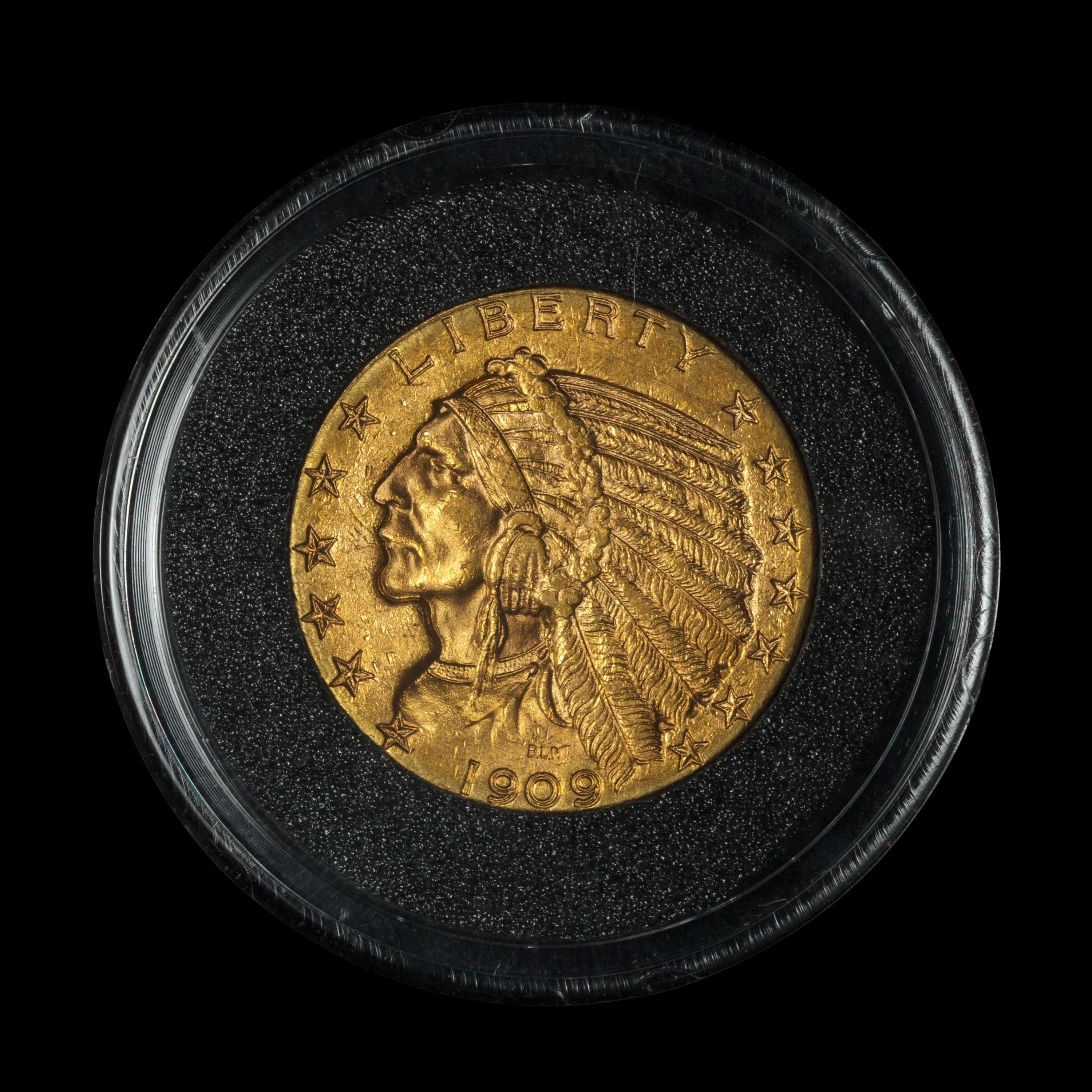 A 1909-D Indian Head $5 Gold Coin