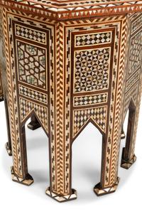 A Pair of Levantine Marquetry and Mother-of Pearl Side Tables