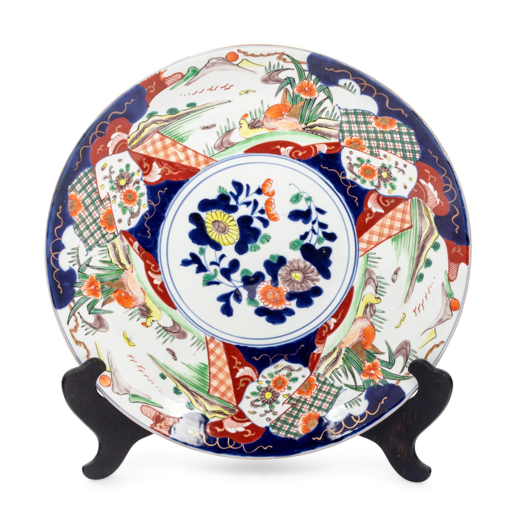 39 Japanese Imari and Kutani Porcelain Bowls, Plates, and Chargers
