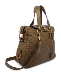 Yves Saint Laurent Rive Gauche, Green Ostrich Tote