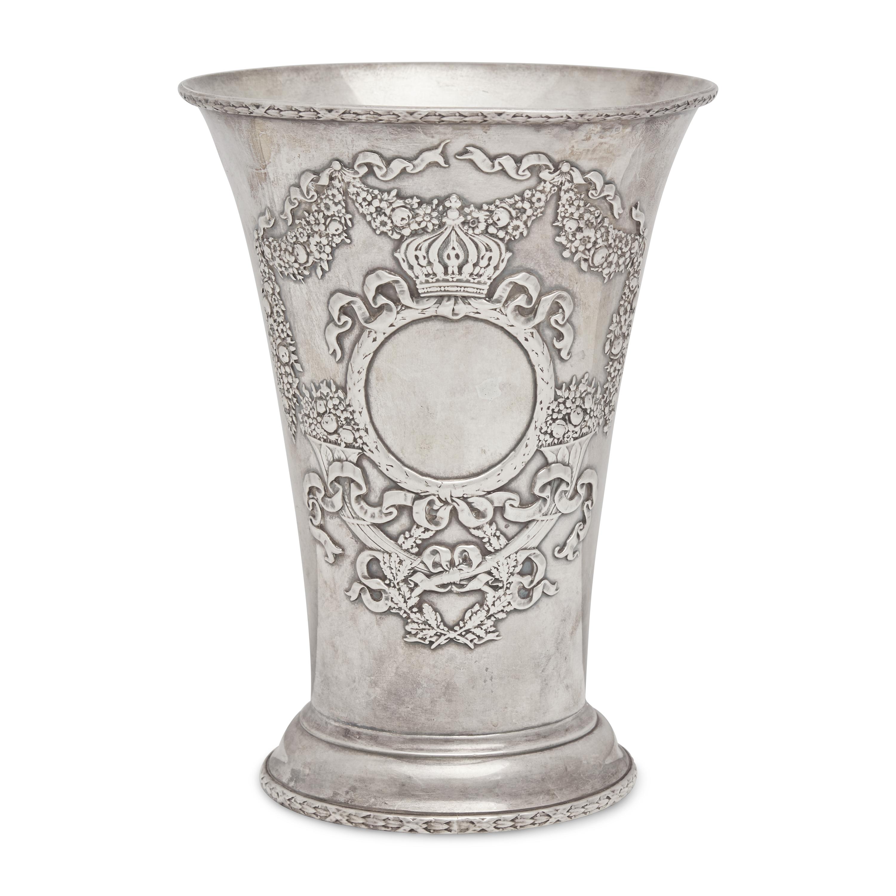 A Sterling Silver Beaker Vase