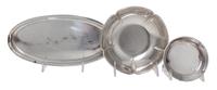 Three American Silver Articles, The Randahl Shop, Chicago, IL, comprising a floriform circular bowl, an elongated oval tray and a circu