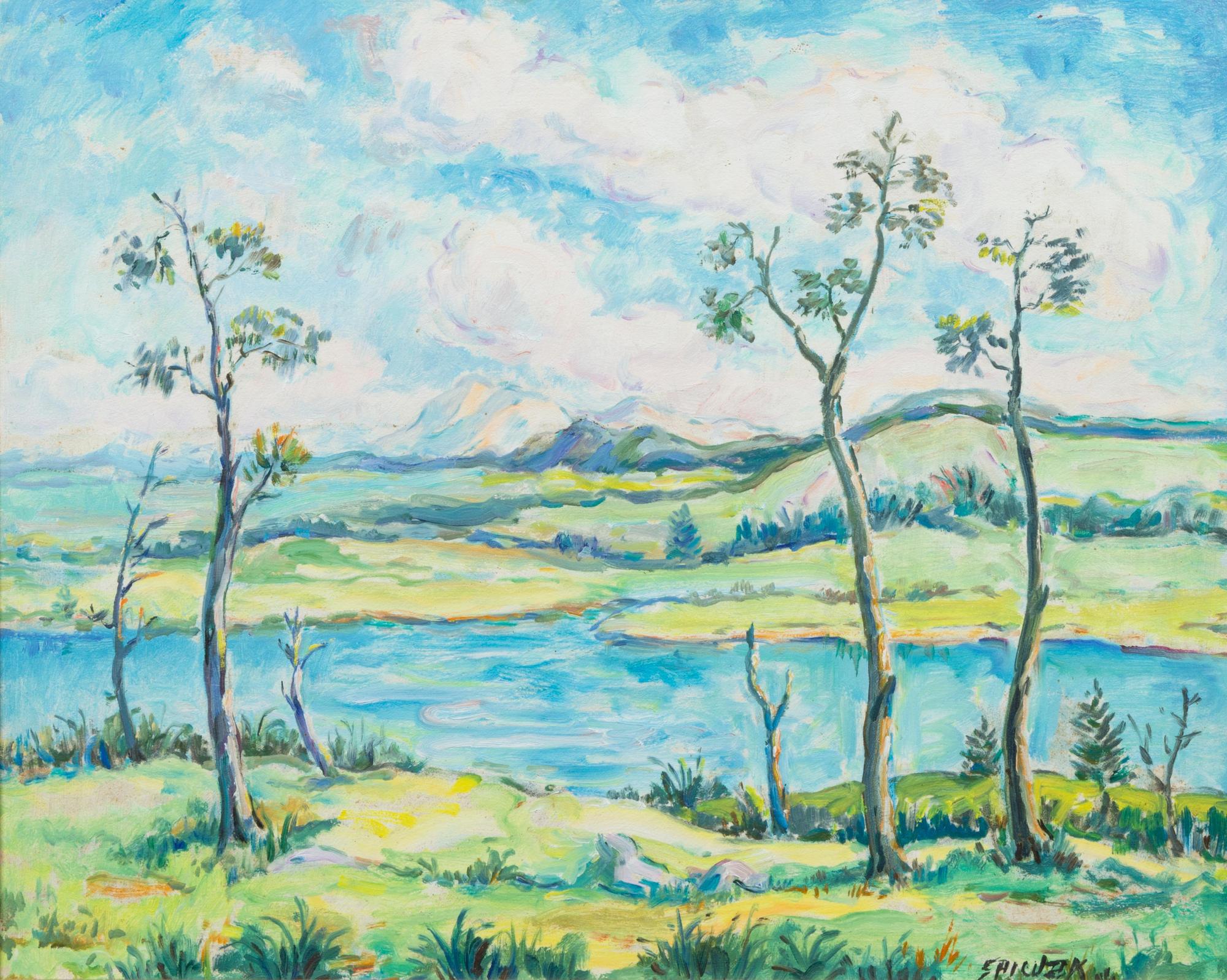 Sparse Trees Along River's Edge