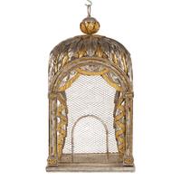 A Neoclassical Silvered and Parcel Gilt Birdcage or Hall Lantern
