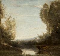 Gardienne et ses deux vaches au marais , c. 1860-65