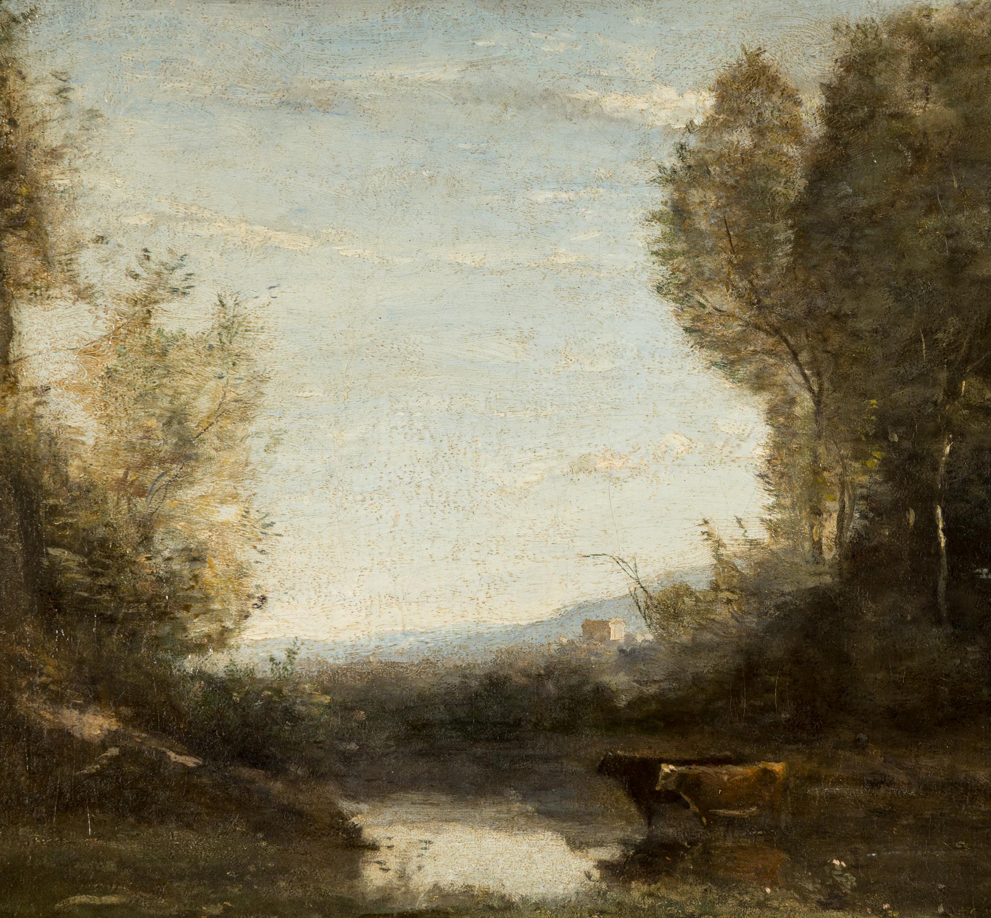 Gardienne et ses deux vaches au marais , c. 1860-65