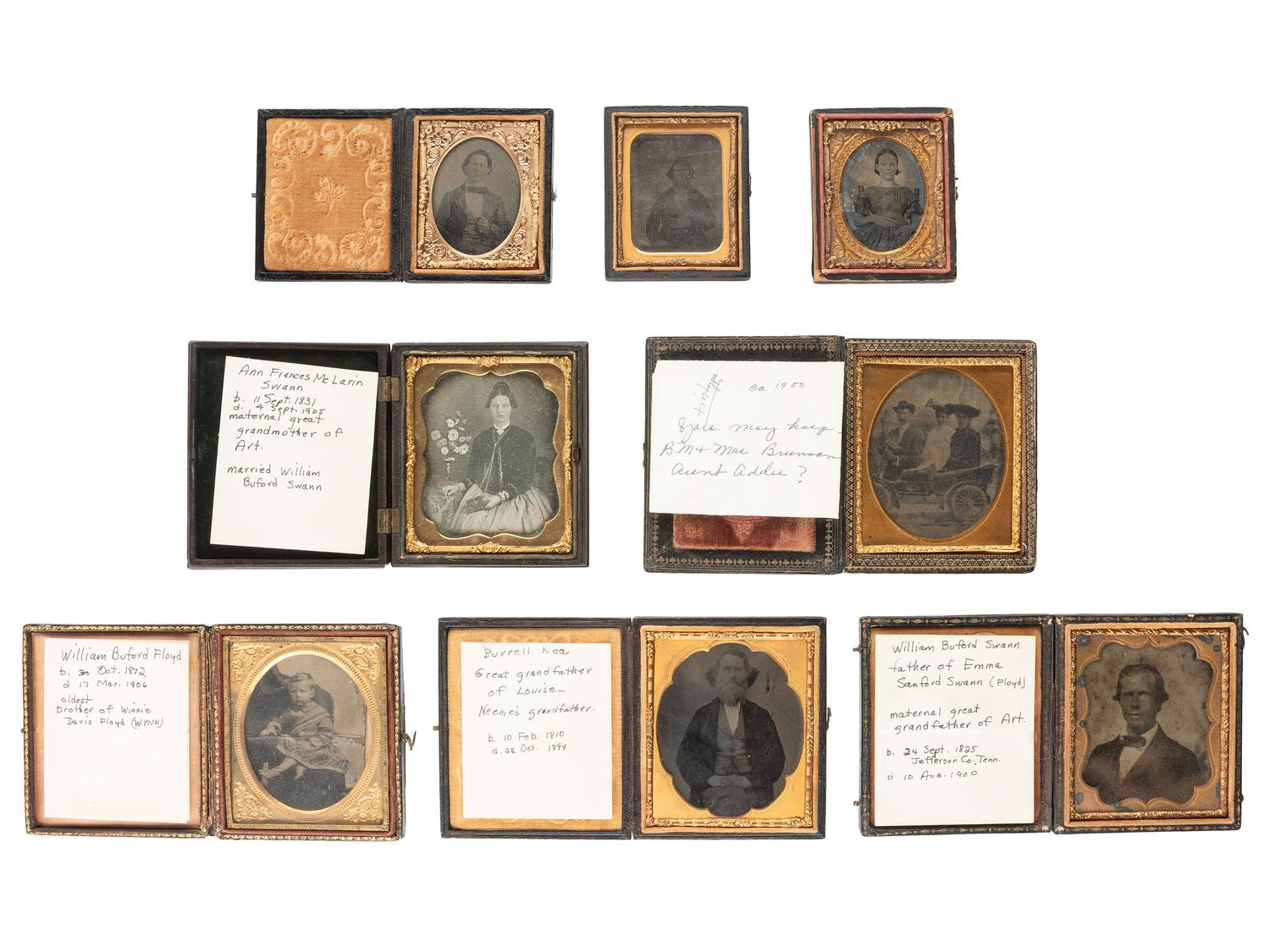 [EARLY PHOTOGRAPHY]. 20 assorted cased images, collected as associated family groups.