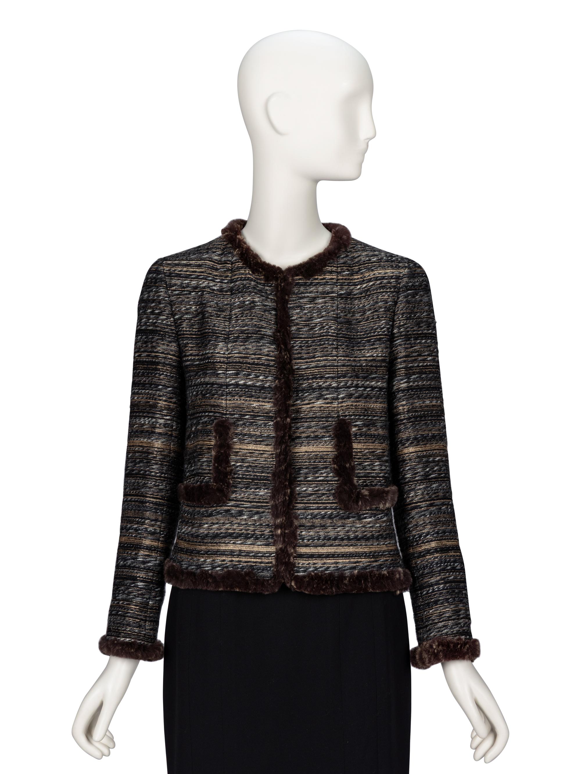 Chanel, Fur-Trimmed Cardigan Jacket