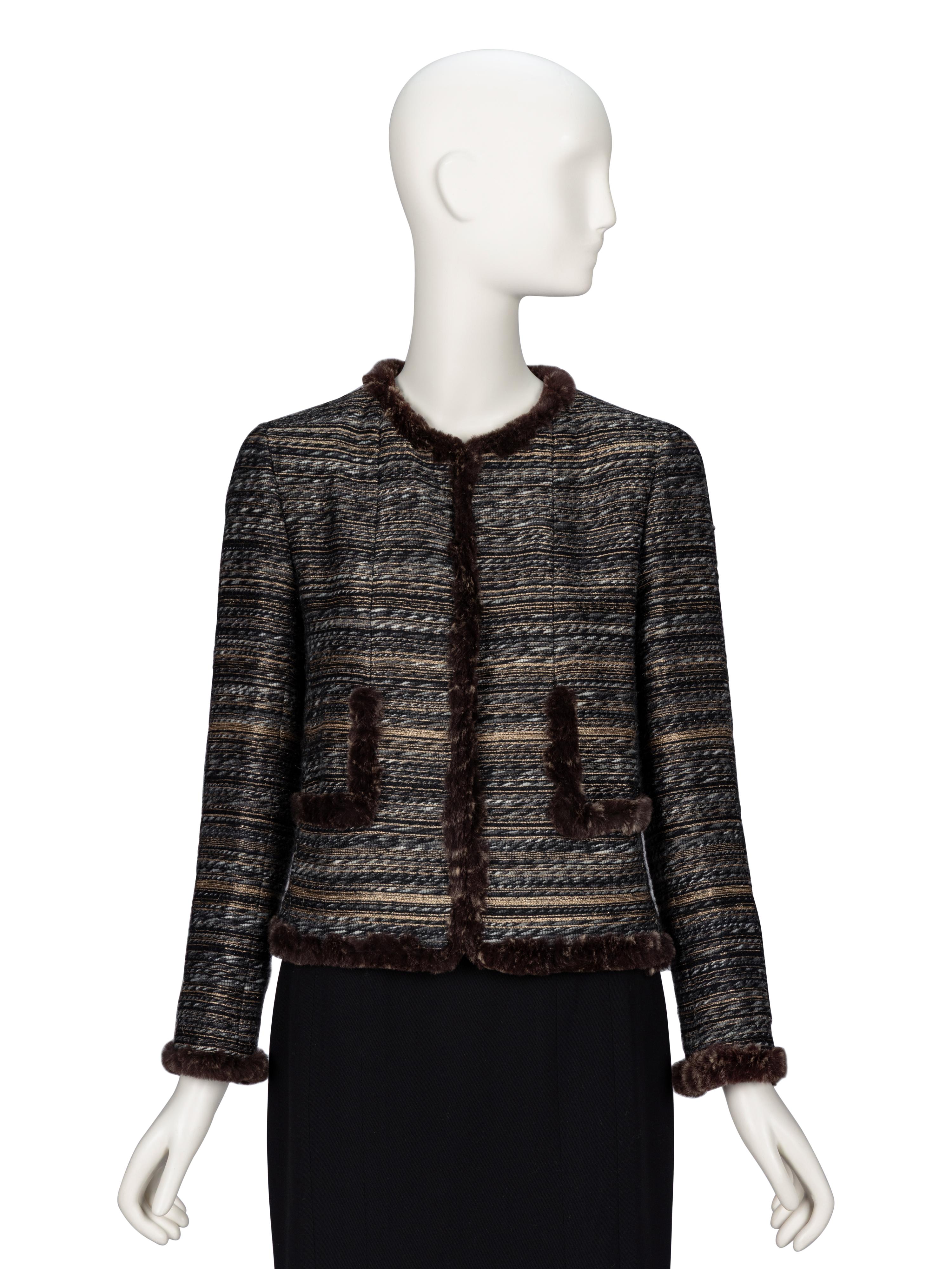 Chanel, Fur-Trimmed Cardigan Jacket
