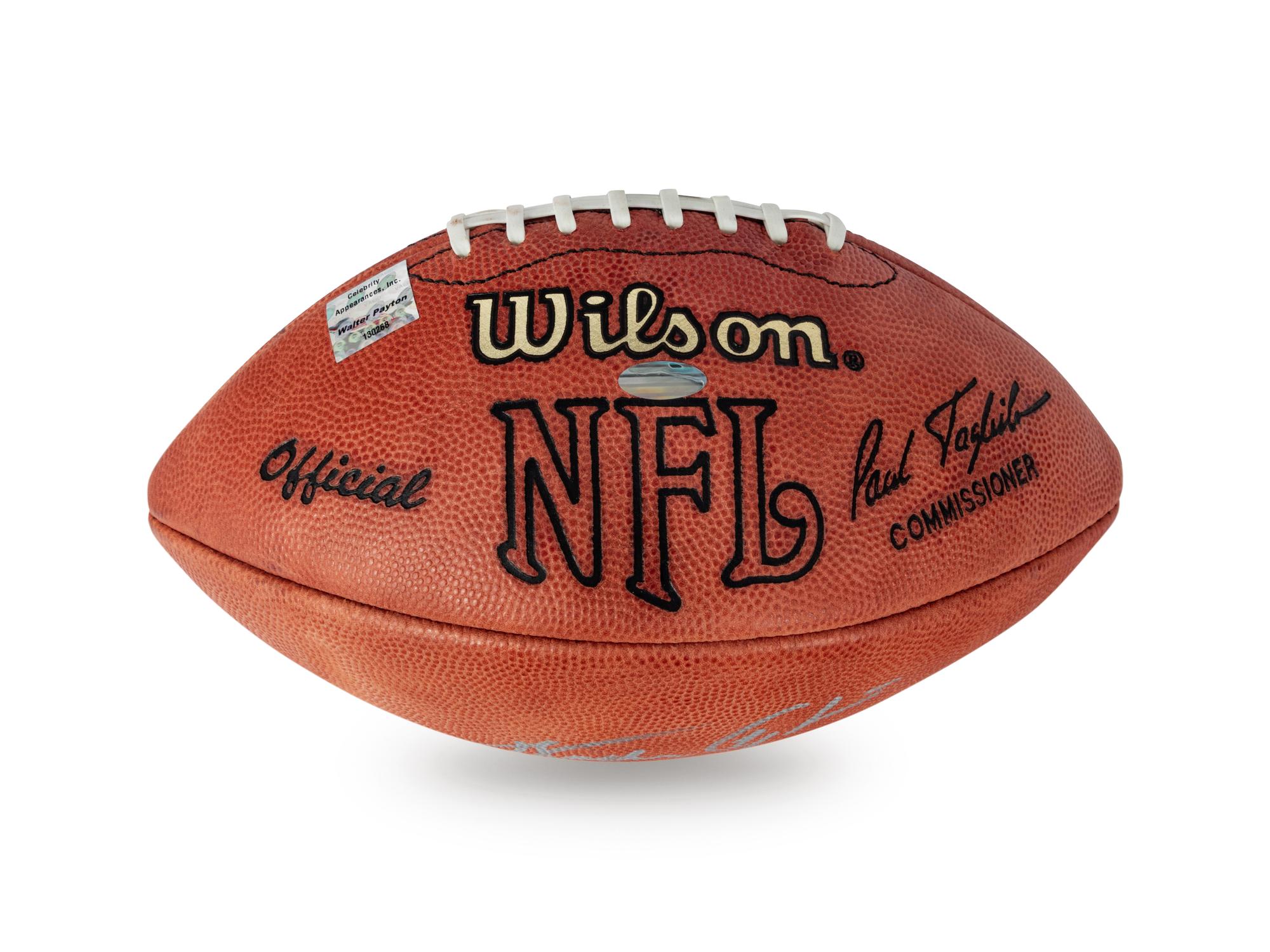A Walter Payton Signed Autograph Football (Beckett Authentication Services BAS Certified),