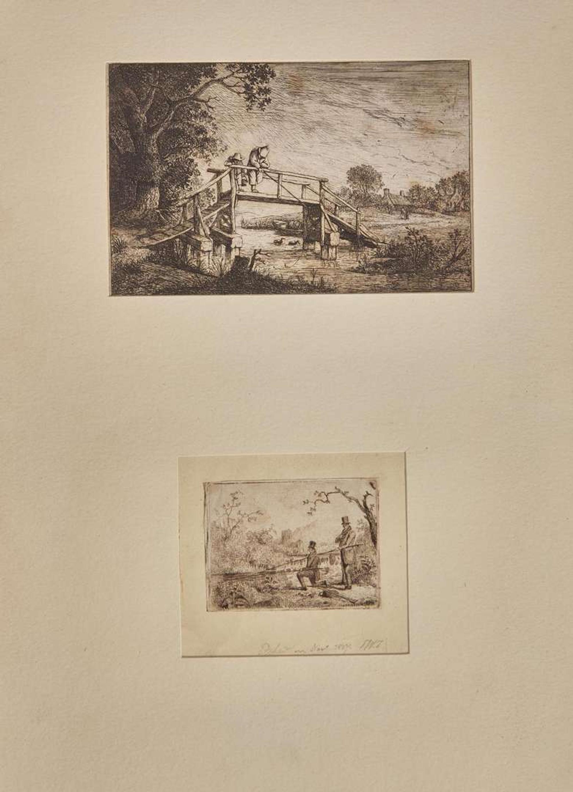 [Fishing] Lawrence, Sir Thomas, and Thomas Rowlandson, and Paul Sandby, et al.: Album of Original Angling-Themed Illustrations and Prints