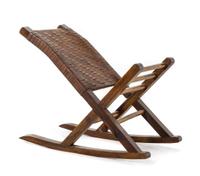 A Wood and Woven Fiber Magazine Rack