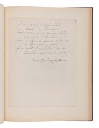 LONGFELLOW, Henry Wadsworth (1807-1882). Autograph poetic manuscript signed ("Henry W. Longfellow"), the printer's fair copy of "Hermes Trismegistus", Cambridge, MA, January 1882.