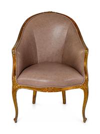 A Louis XV Style Giltwood Bergere
