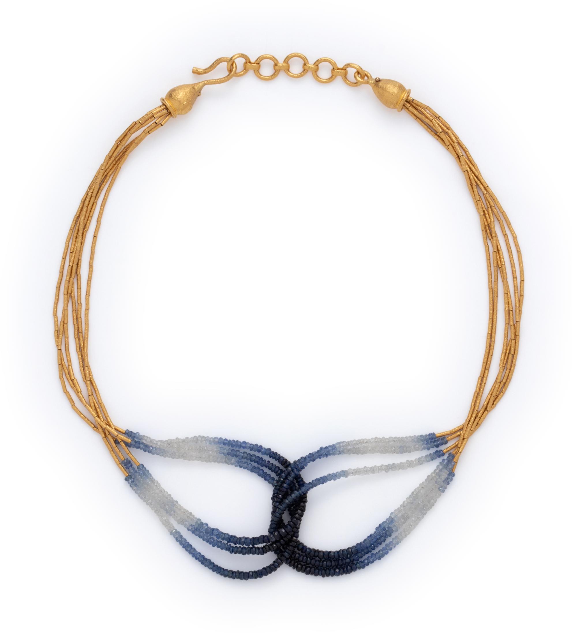 ARA, HIGH KARAT GOLD AND SAPPHIRE BEAD NECKLACE