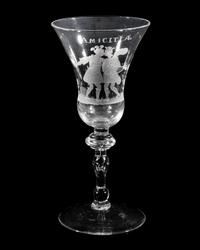 A Dutch Engraved Friendship Wine Glass