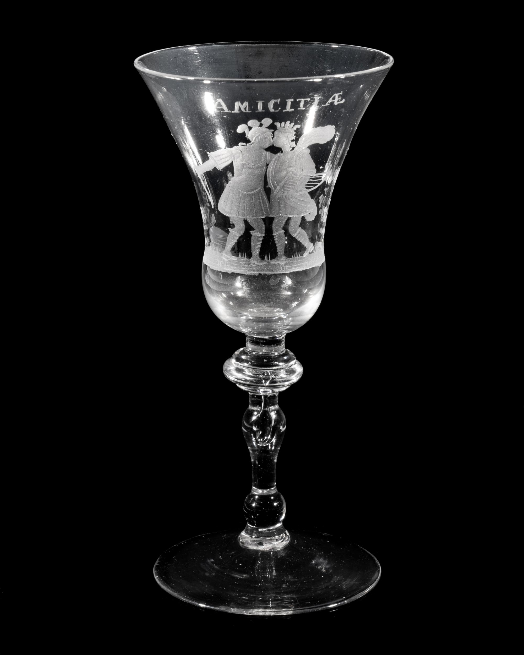 A Dutch Engraved Friendship Wine Glass