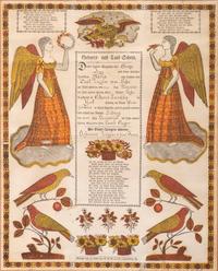 A Partially Printed and Watercolor Decorated Birth and Baptism Fractur Identified to George Frey
