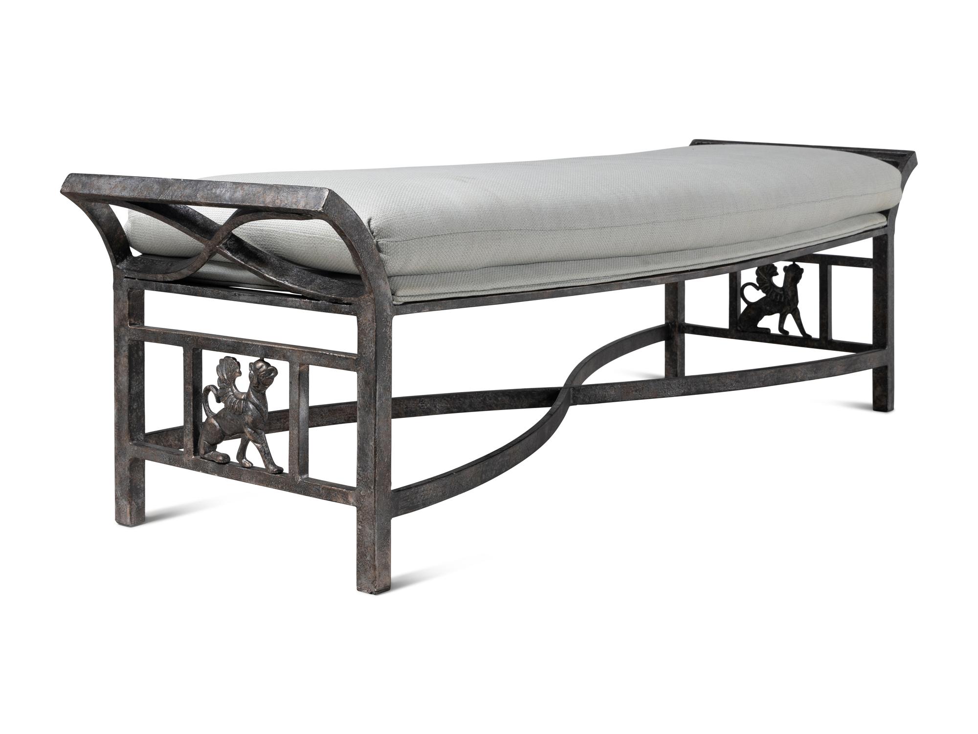 A Contemporary Patinated Metal Bench