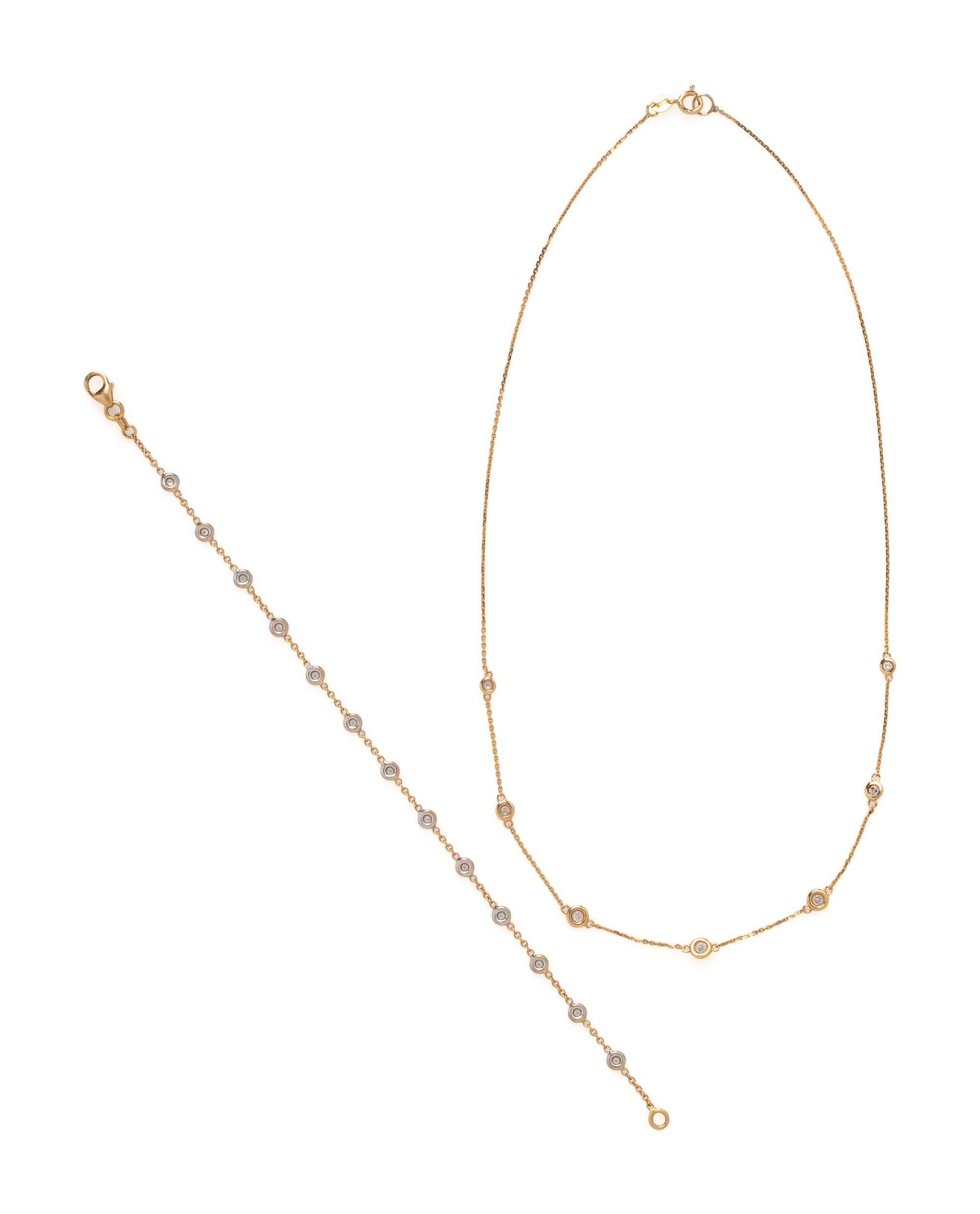 COLLECTION OF YELLOW GOLD AND DIAMOND JEWELRY