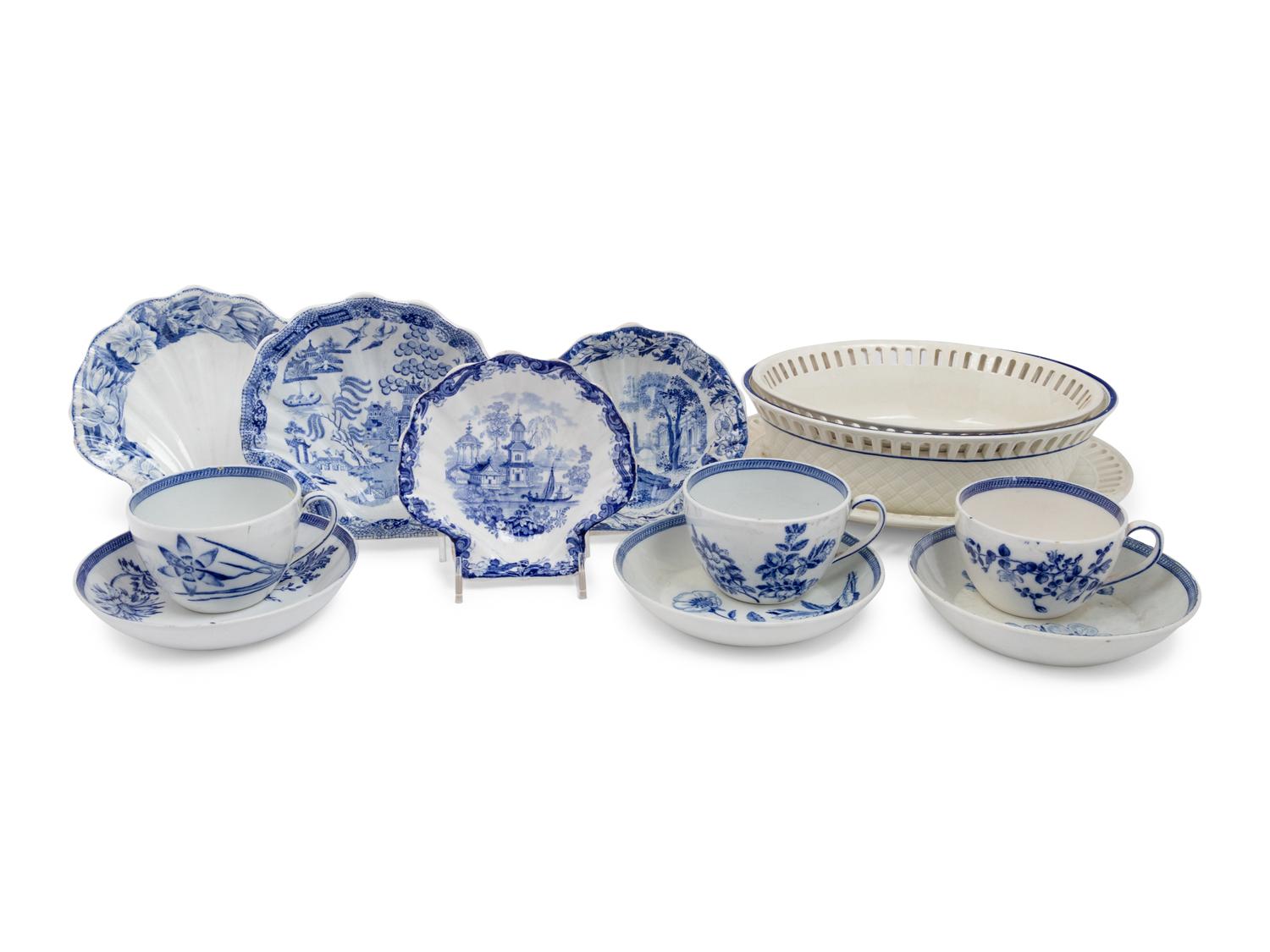 A Collection of Blue and White Wedgwood Table Articles