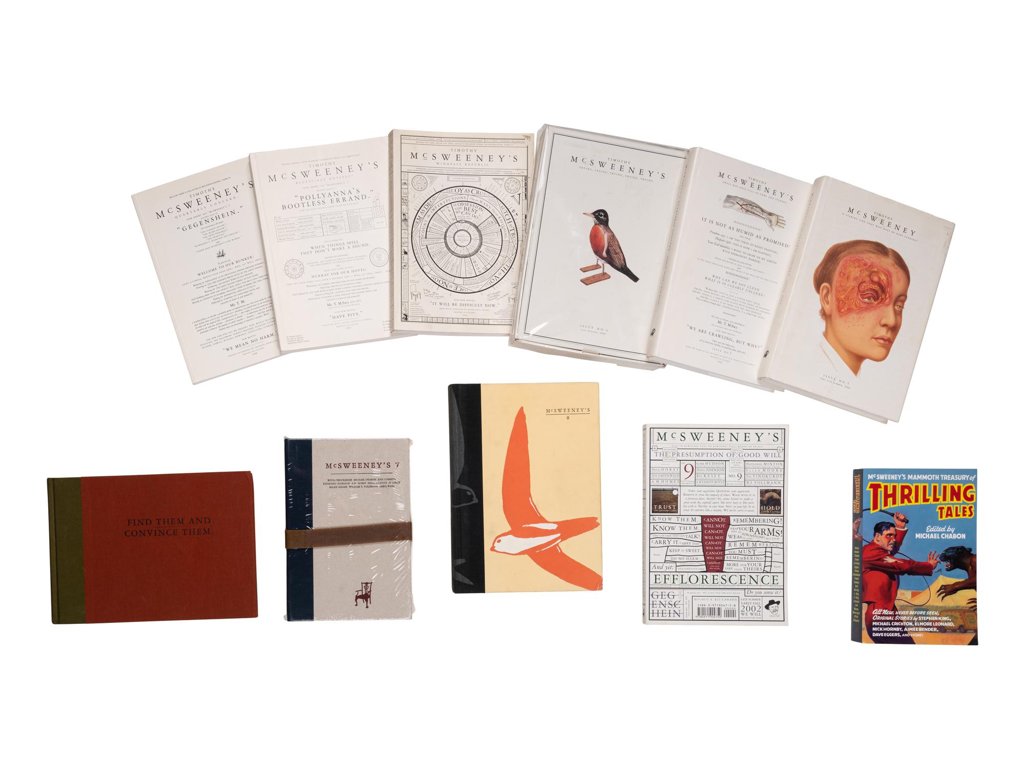 [McSWEENEY'S]. Timothy McSweeney's Quarterly Concern . Numbers 1-50. Dave EGGERS, editor. [COMPLETE RUN WITH ALL VARIANTS]. San Francisco: McSweeney's Books, Autumn 1998 - Summer 2017.