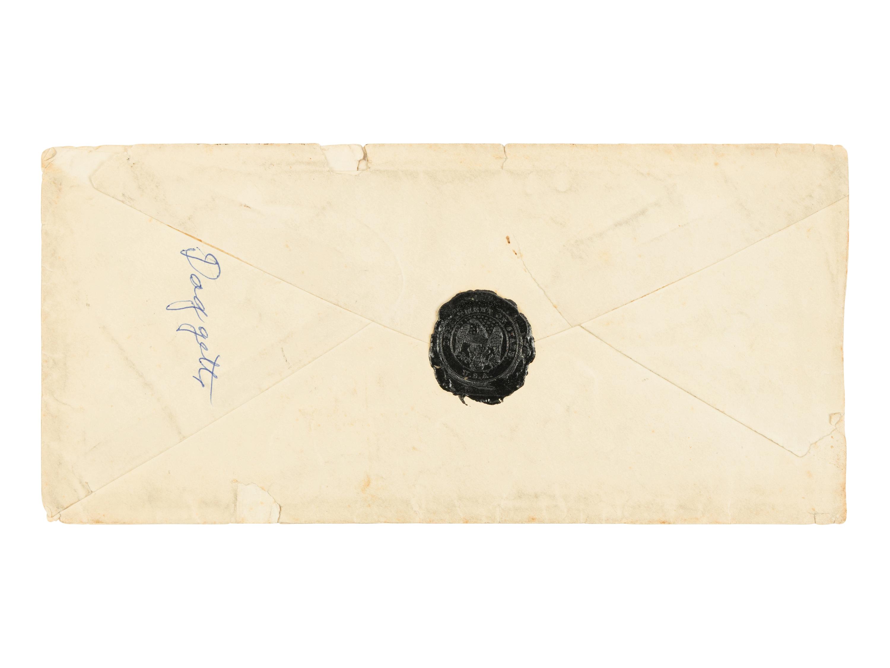 [LINCOLN ASSASSINATION]. DAGGETT, Albert J. (b. ca. 1846). Autograph letter, signed ("Dag") to Miss Julie Trumen. Washington, D.C., 10 AM, 15 April 1865.