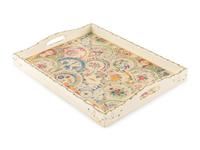 A Printed and Painted Wood Tray